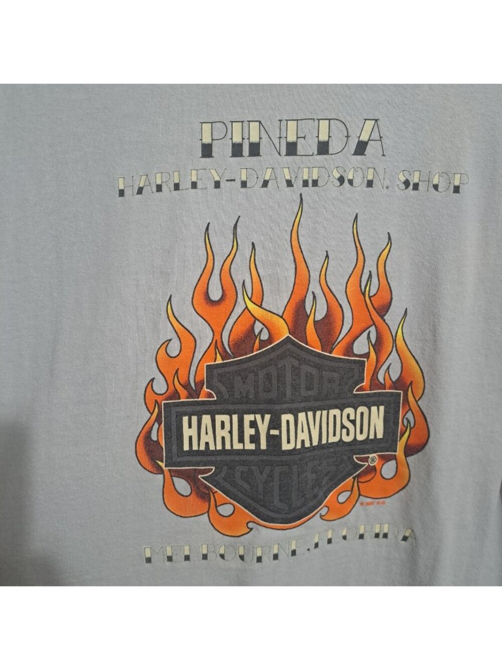 Harley-Davidson Men's L Gray Short Sleeve T-Shirt Pineda Melbourne Florida FLAW!